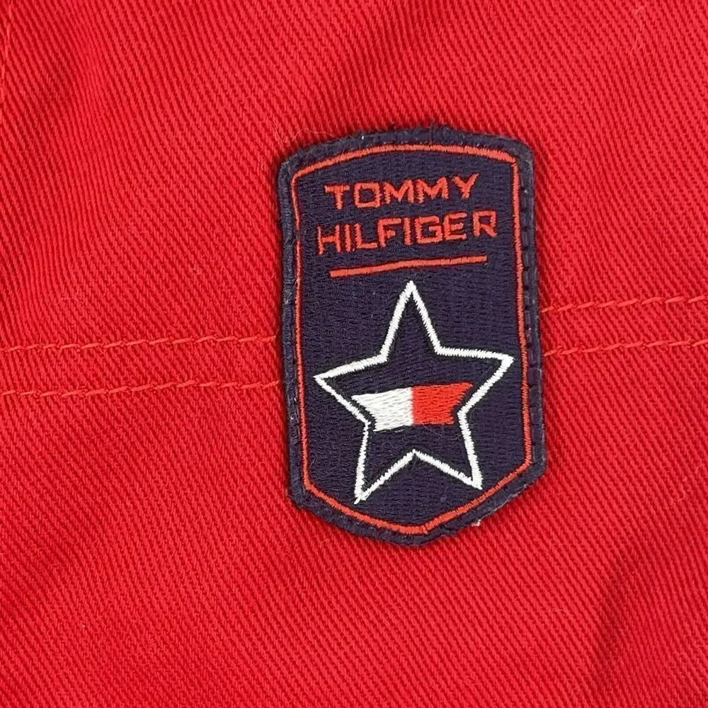 Tommy Hilfiger Jeans Y2K Red Straight Leg Logo Patch High Rise Womens Size 12